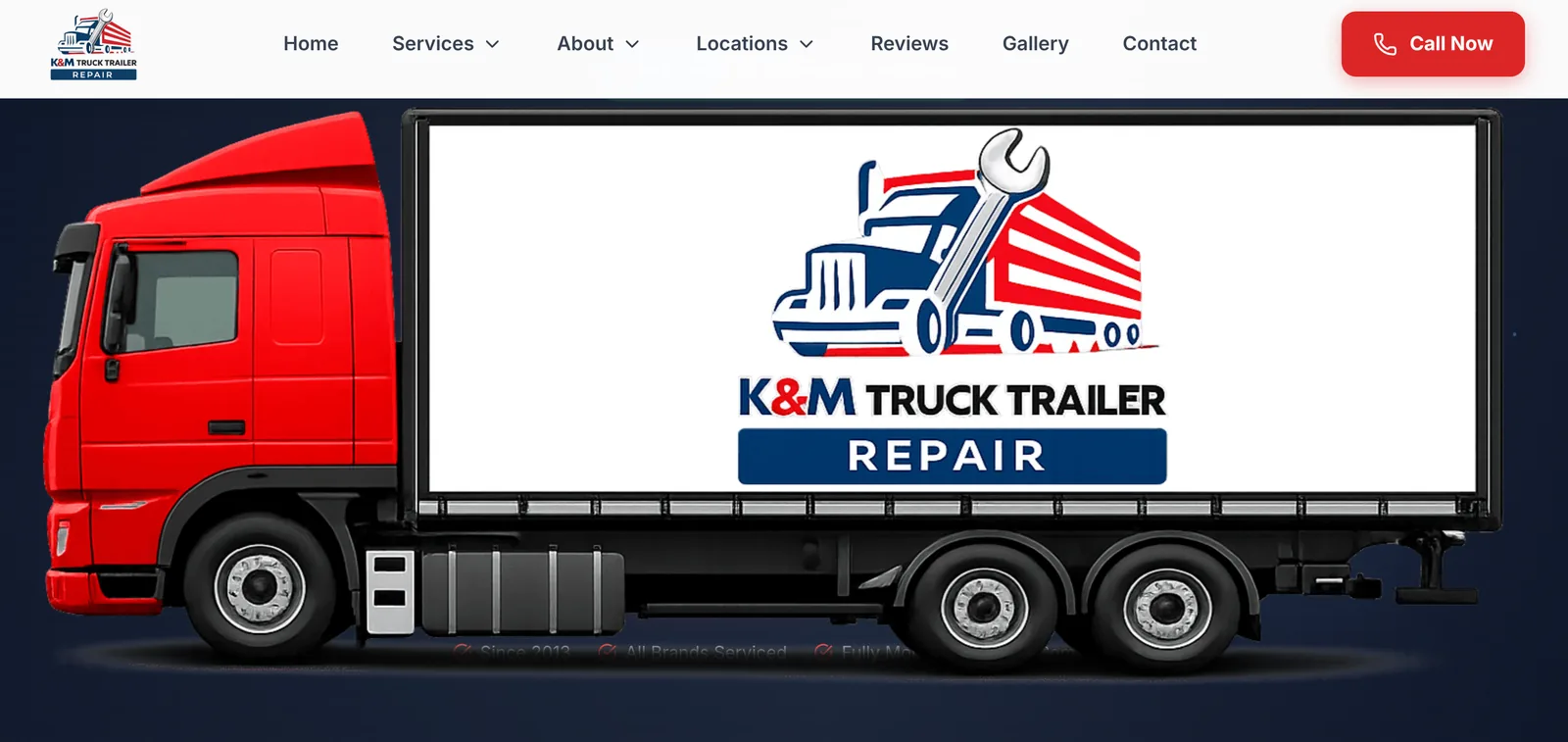 KM Truck & Trailers website