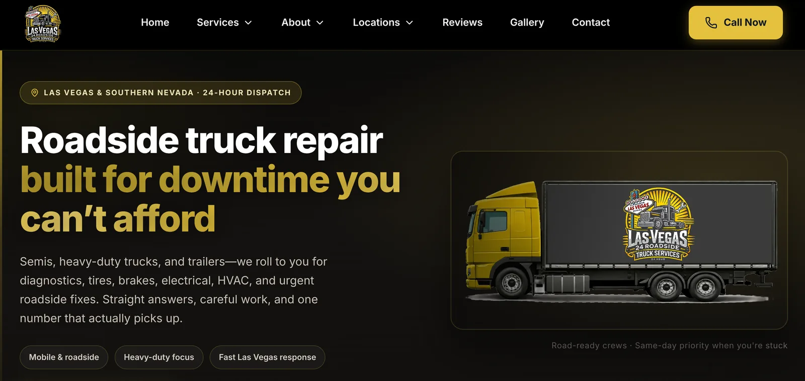 Las Vegas Roadside Truck website